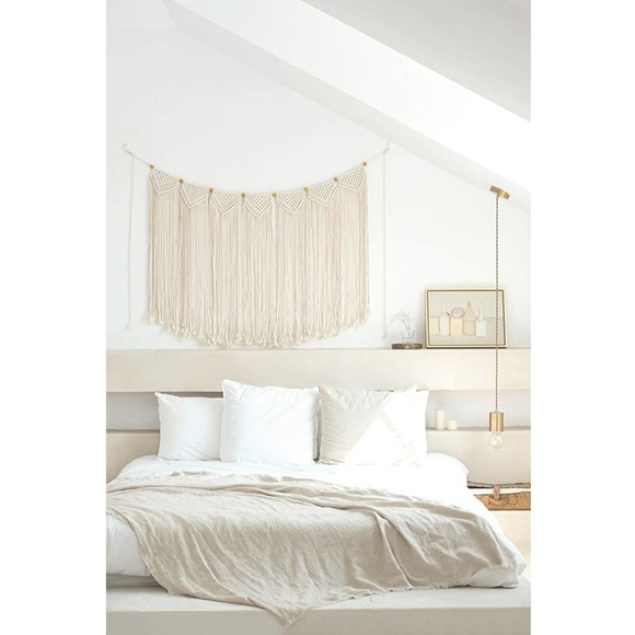 Macrame Wall Decor Hanging Curtain Fringe Tapestry - Picture 4 of 6